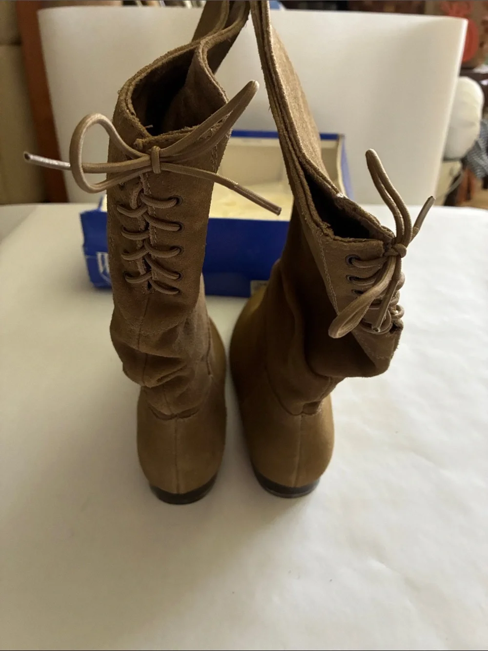 White Mountain Taupe Stretch Boots